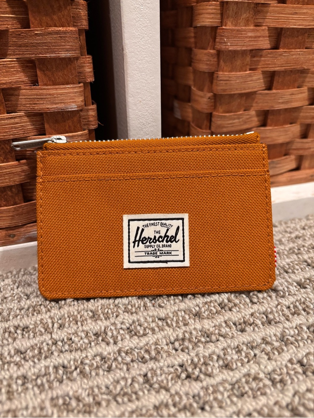 Herschel Supply Company Mustard Canvas Card Holder Wallet